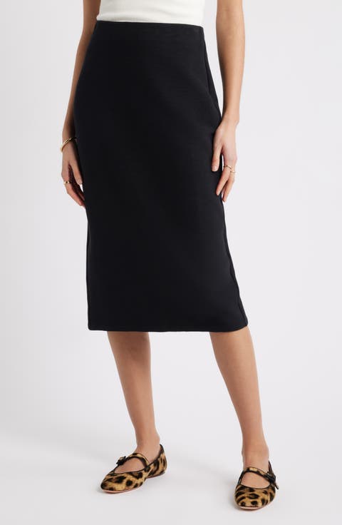 Ottoman Knit Midi Skirt