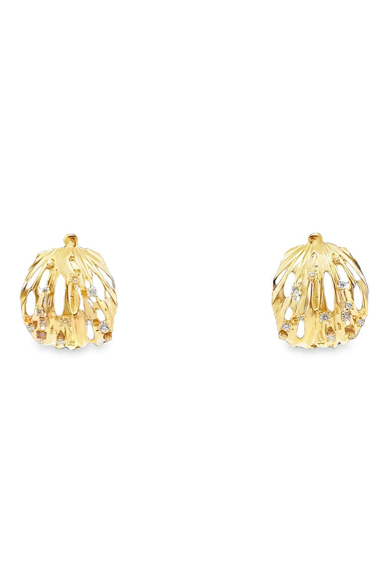 Bahia 18K Gold Diamond Clip-On Earrings, Main, color, YELLOW GOLD