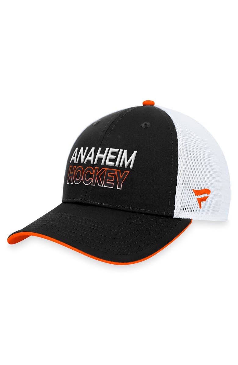 FANATICS Men's Fanatics Branded  Black Anaheim Ducks Authentic Pro Rink Trucker Adjustable Hat, Alternate, color, 