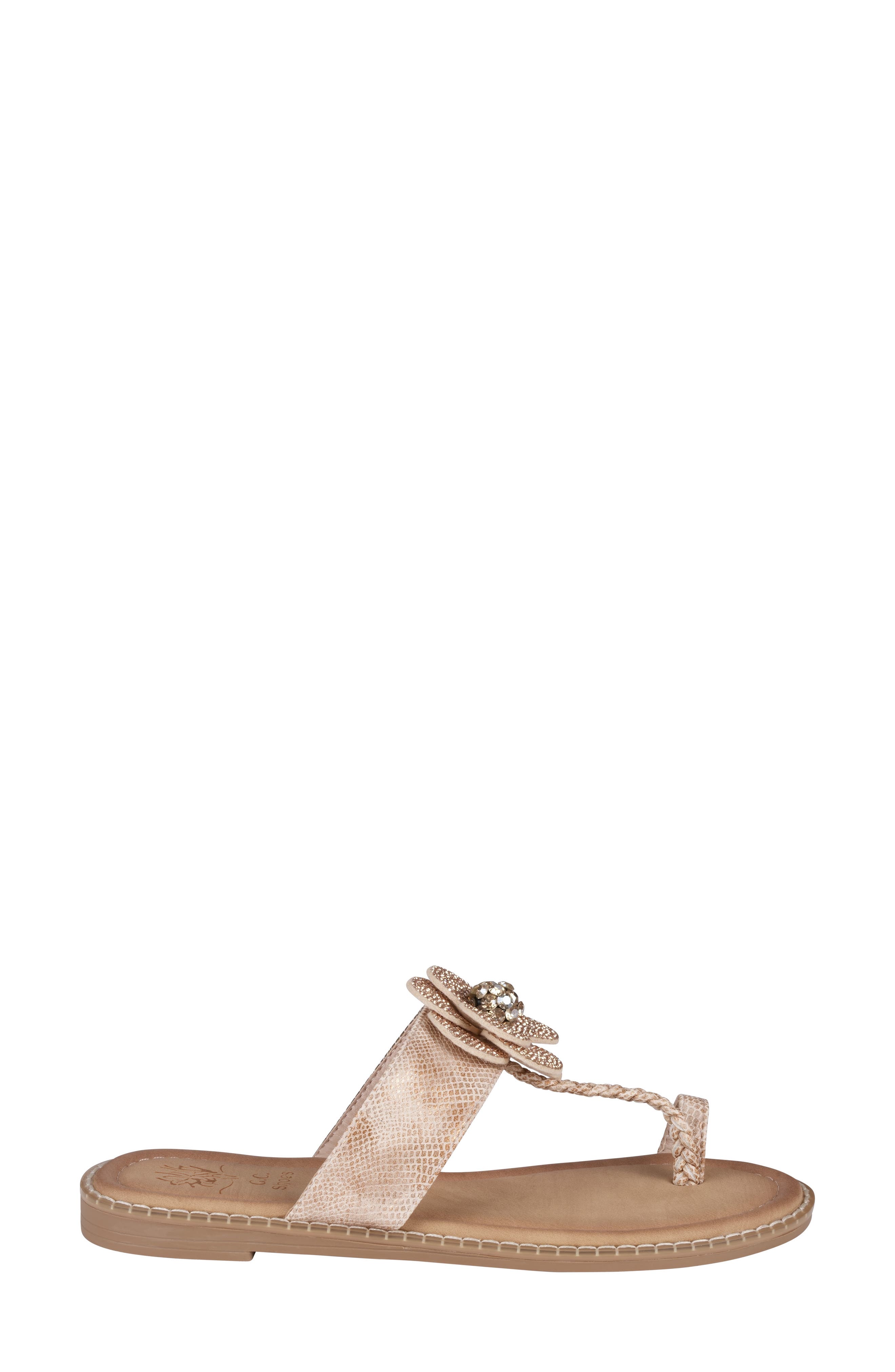 Blossom Floral Sandal, Alternate, color, ROSE GOLD