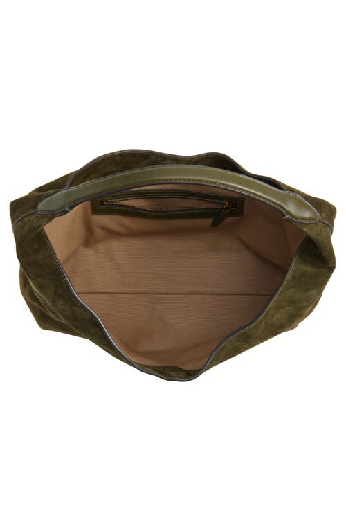 Madewell The Mylie Suede Shoulder Bag In Green