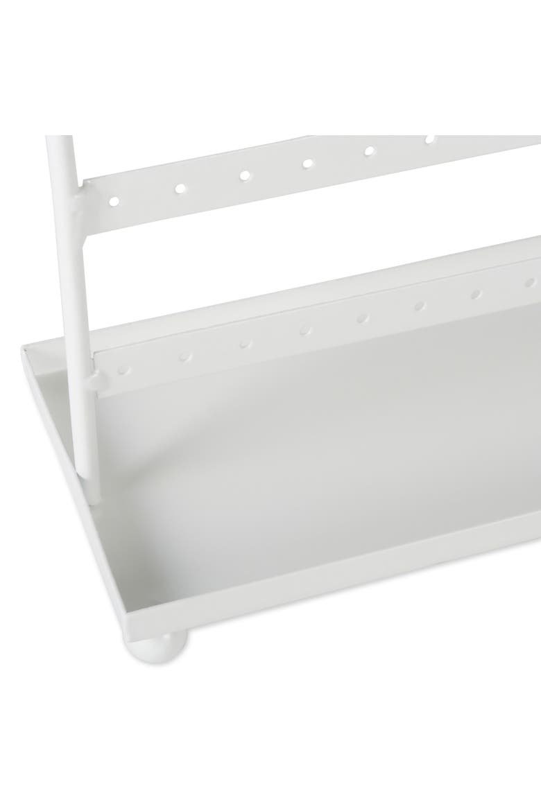 Metal Earring Stand with Tray, Alternate, color, White