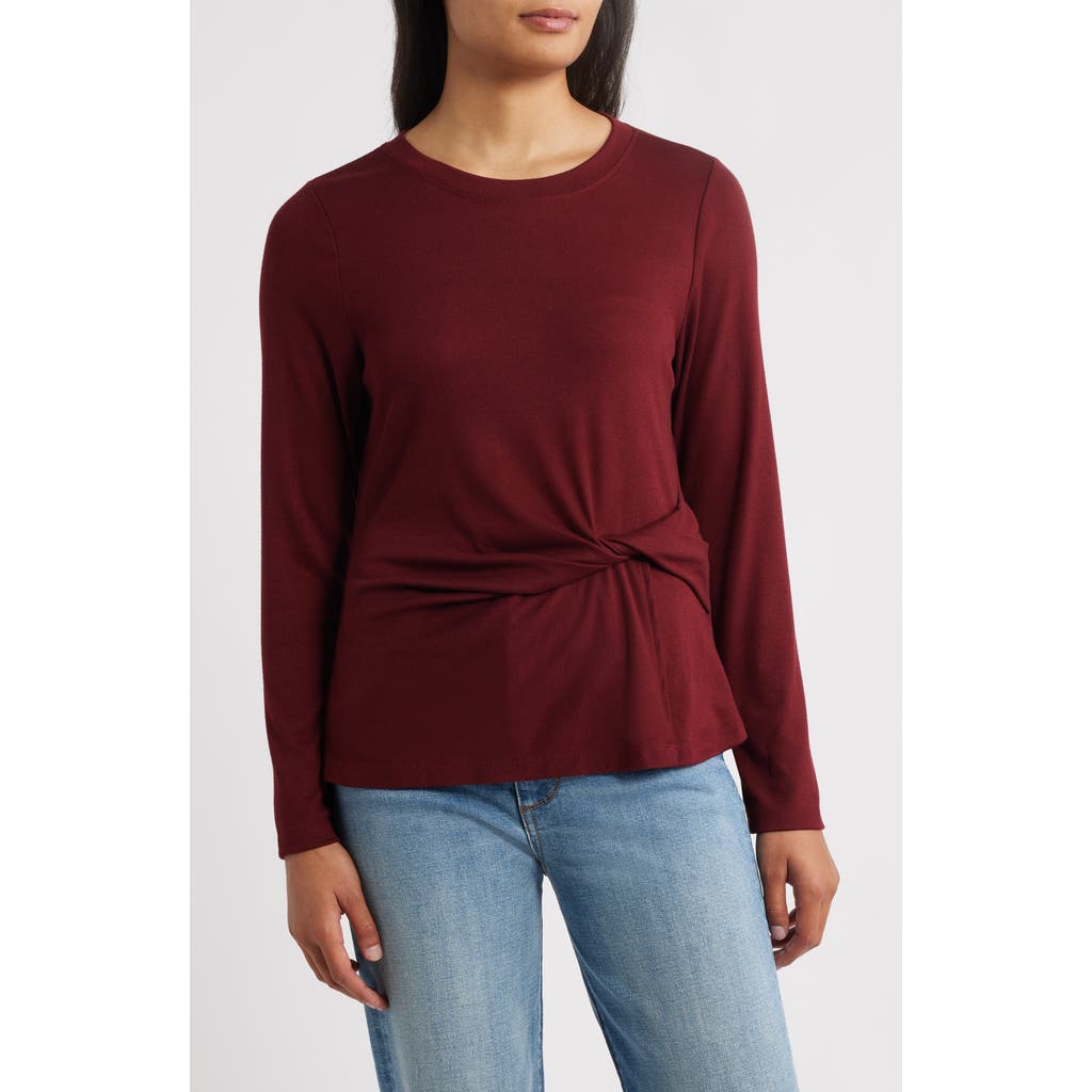 Wit & Wisdom Twist Front T-shirt In Purple