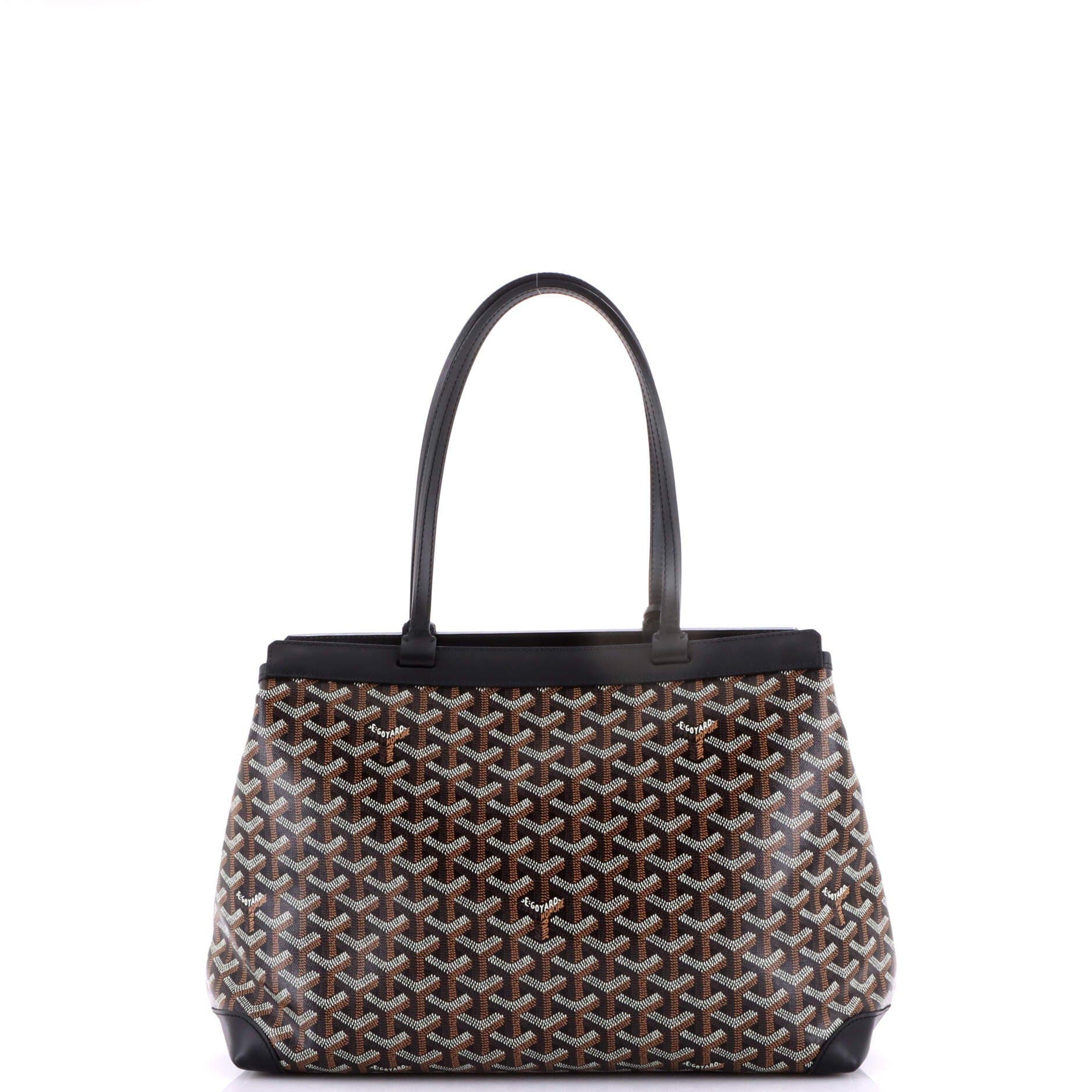 Pre-Owned Goyard Bellechasse Bag Coated Canvas PM, Alternate, color, Black