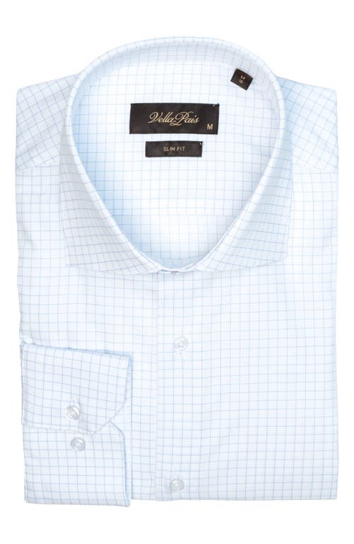 Vellapais Grid Cotton Slim Fit Button Down Shirt In White