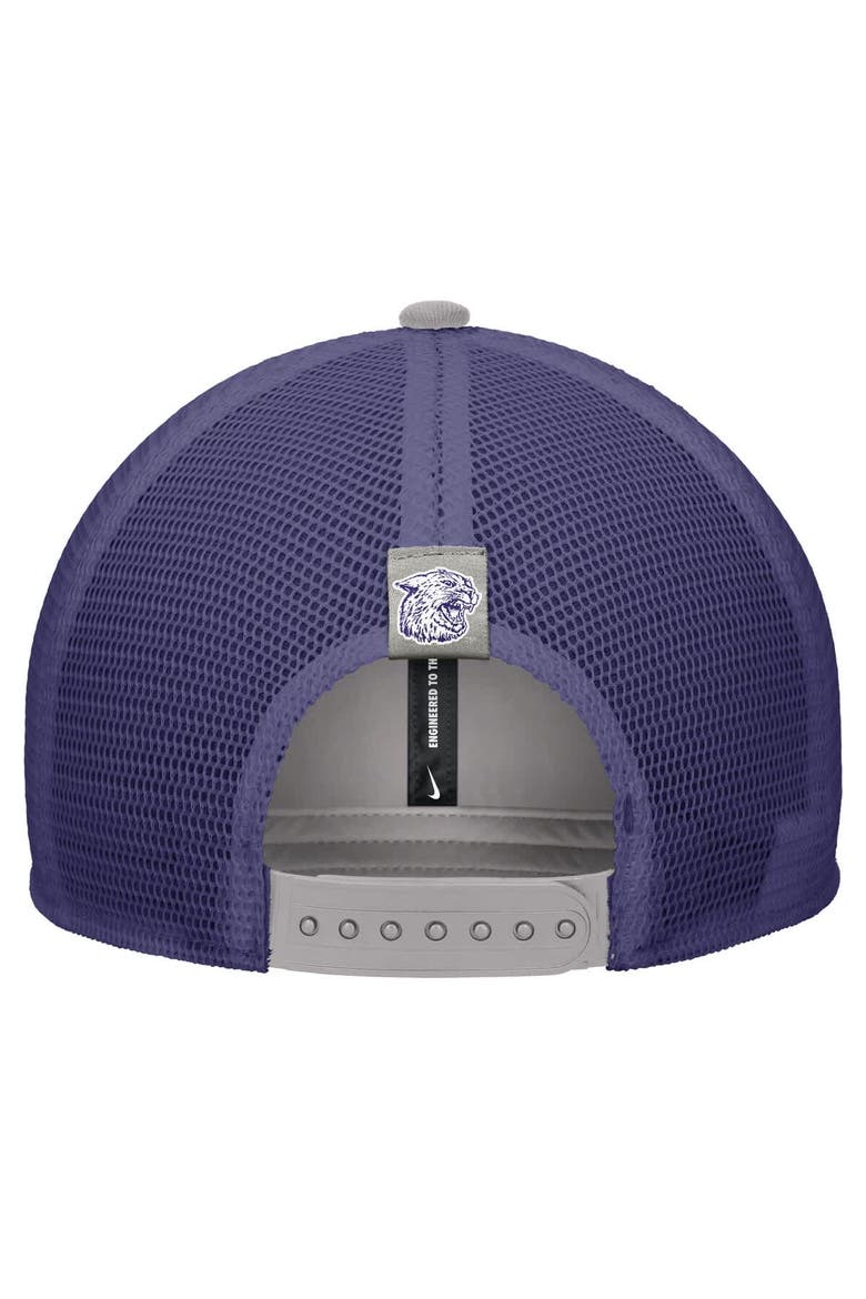 Men's Nike Pewter Kansas State Wildcats Vintage Arch Rise Performance Trucker Adjustable Hat, Alternate, color, Pewter