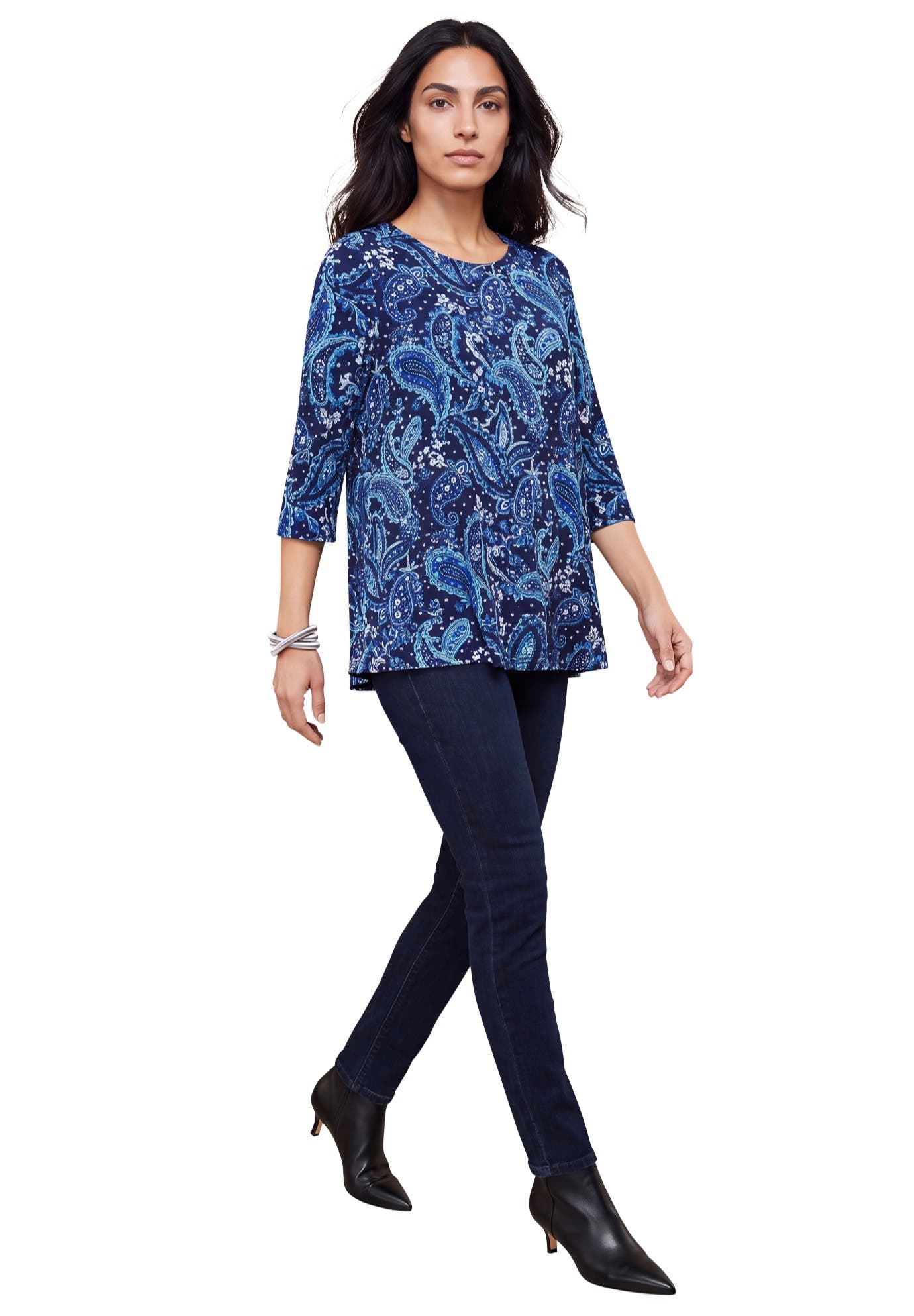 NAVY DOT PAISLEY