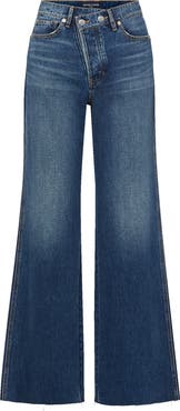 Veronica Beard Taylor High Waist Ankle Wide Leg Jeans