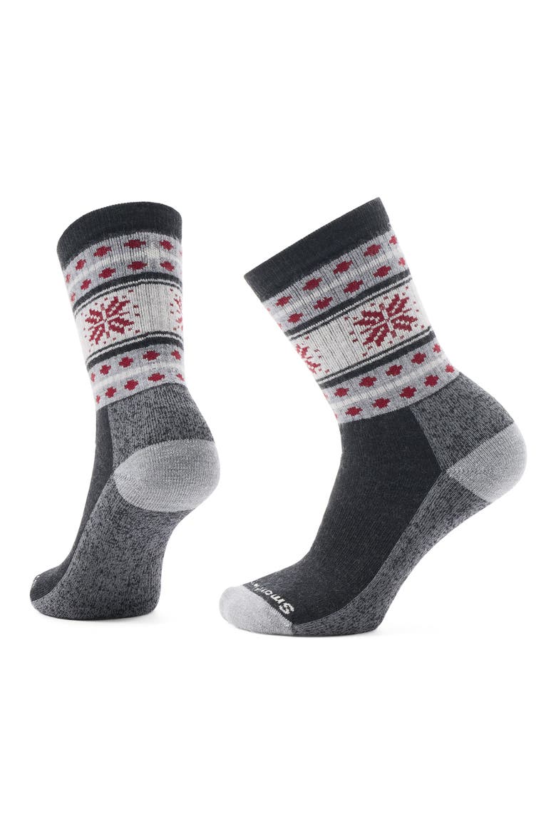 Everyday Snowflake Dream Merino Wool Blend Crew Socks, Main, color, CHARCOAL