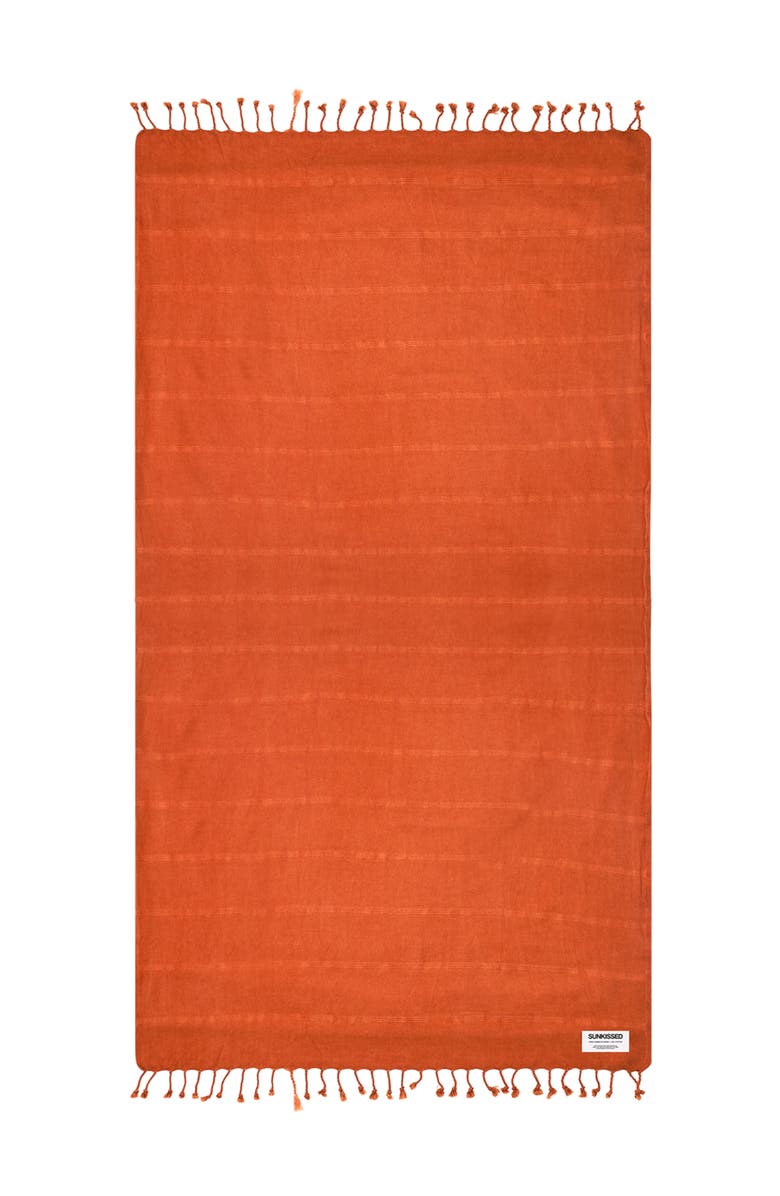Sunkissed Sand Free Beach Towel - Stonewashed, Alternate, color, Petra Rust
