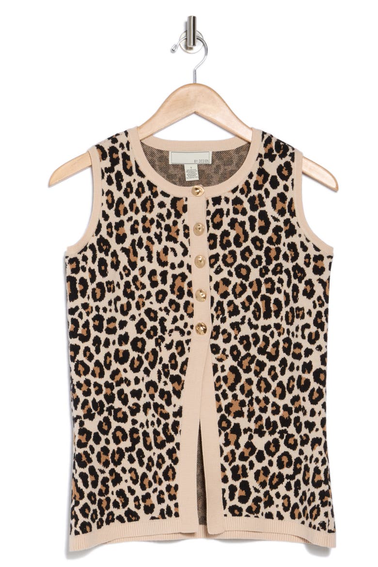 Pandora Double Knit Sweater Vest, Alternate, color, KIERA LEOPARD