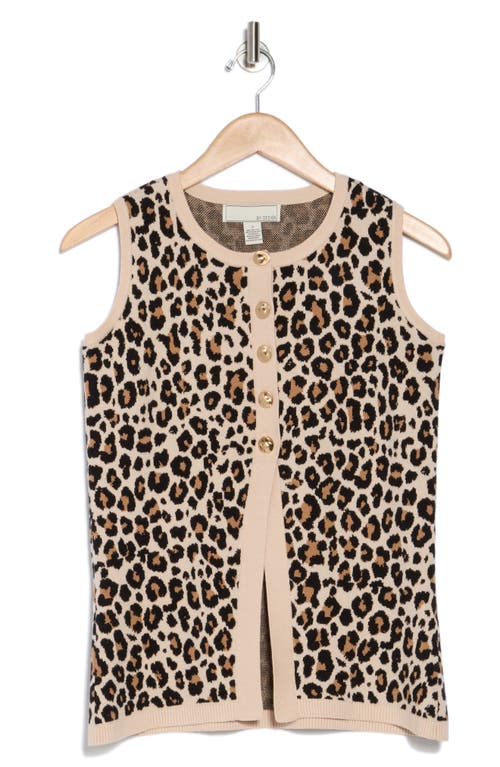 By Design Pandora Double Knit Sweater Vest In Kiera Leopard