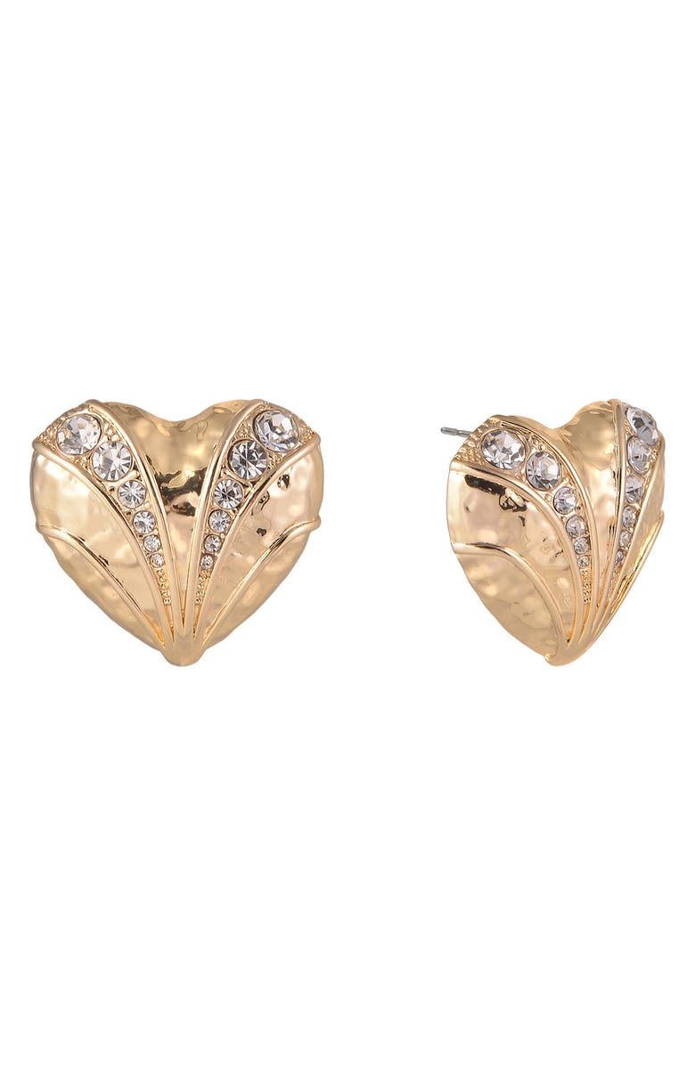 Rachel Roy Heart Button Earrings, Alternate, color, Gold