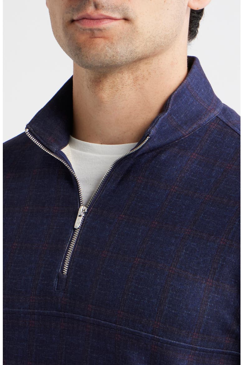 Mikey Printed Quarter Zip Pullover, Alternate, color, NAVY