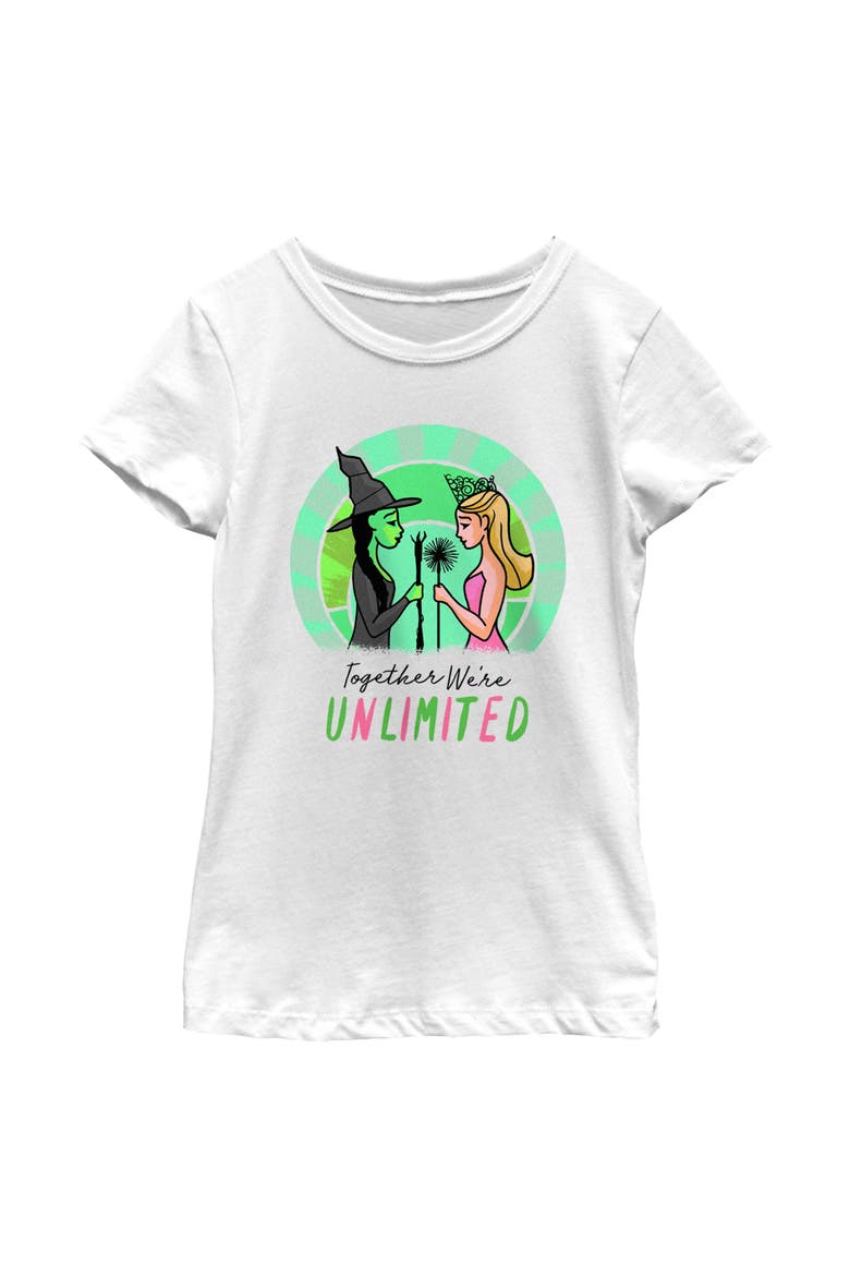Girls Wicked Cartoon Together We're Unlimited T Shirt, Main, color, White