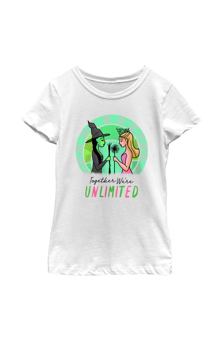 Wicked Girl's Wicked Cartoon Together We're Unlimited  Graphic T-Shirt, Main, color, White
