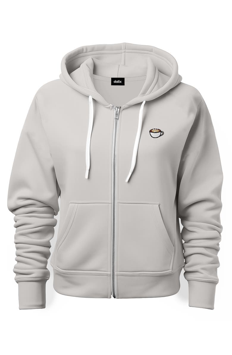 Dalix Cappuccino Zip Hoodie, Main, color, Silver