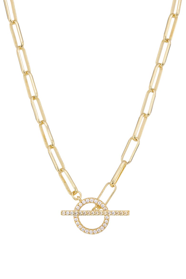 Pavé Paper Clip Chain Toggle Necklace video