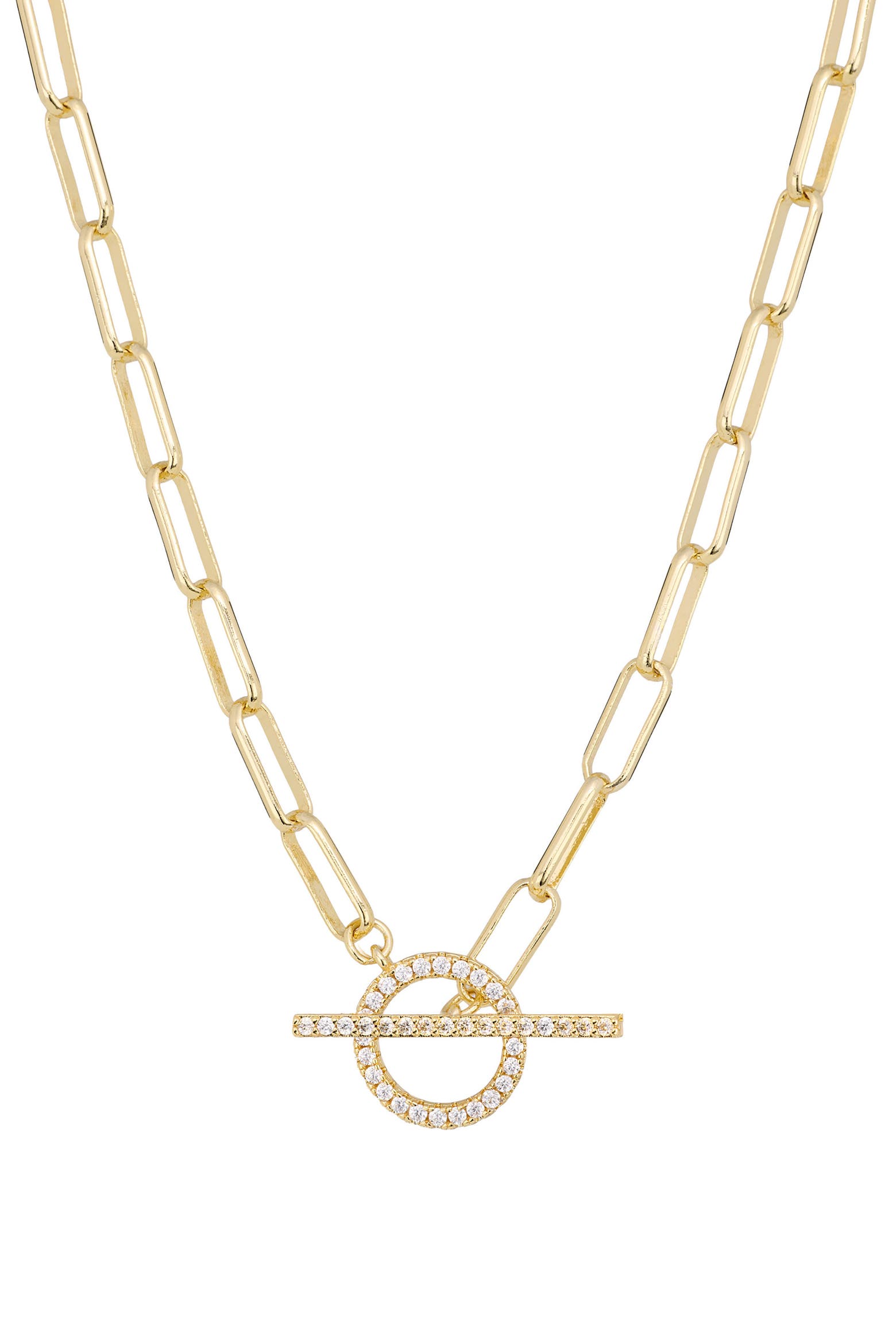 Paper Chain Coding ATHRA LUXE Pavé Paper Clip Chain Toggle Necklace (Women) | Nordstrom