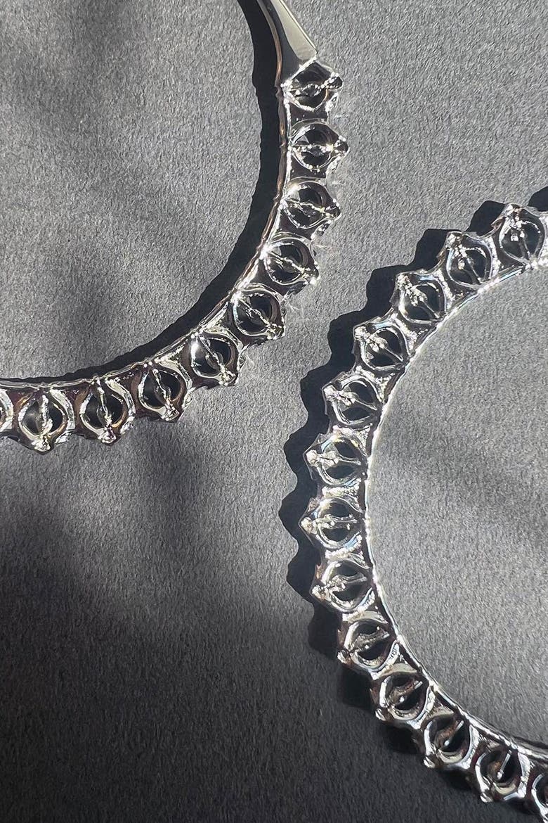Calla Hoops, Alternate, color, Silver