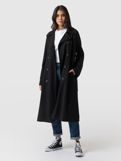 Saint And Sofia Saint + Sofia Marion Double Breasted Trench In Black