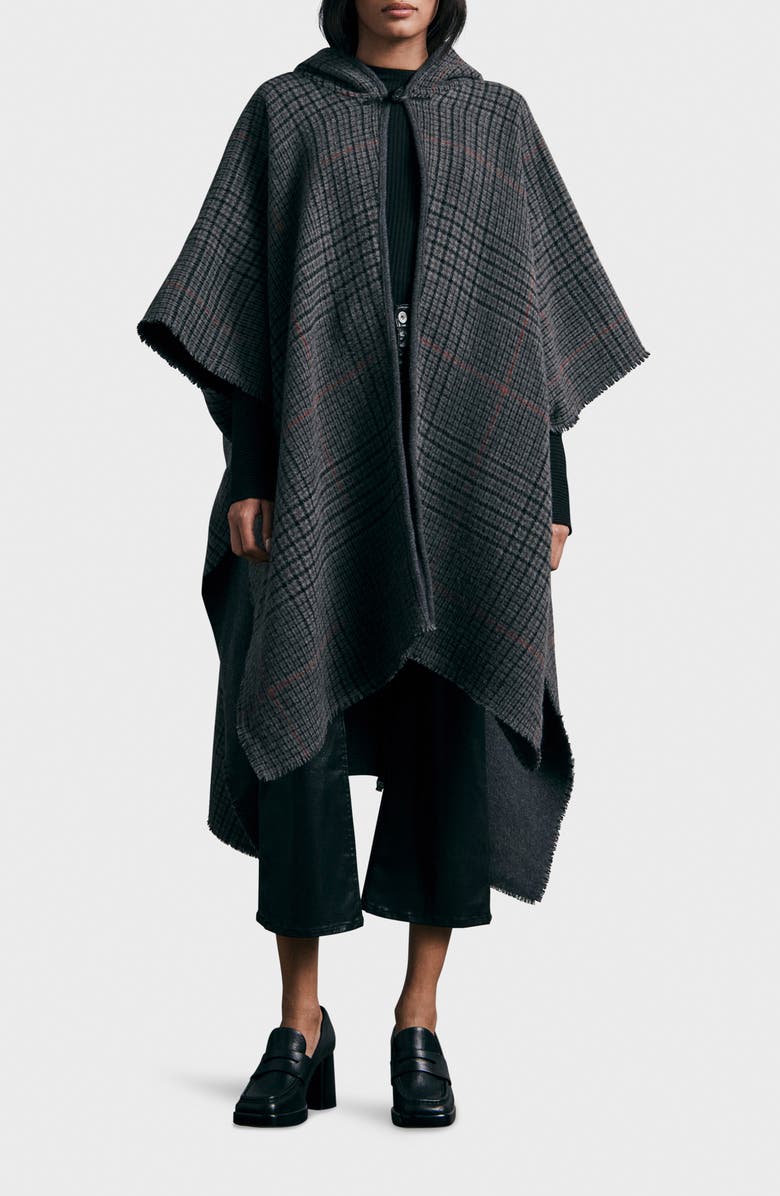 rag & bone Rogue Reversible Long Hooded Poncho, Alternate, color, 