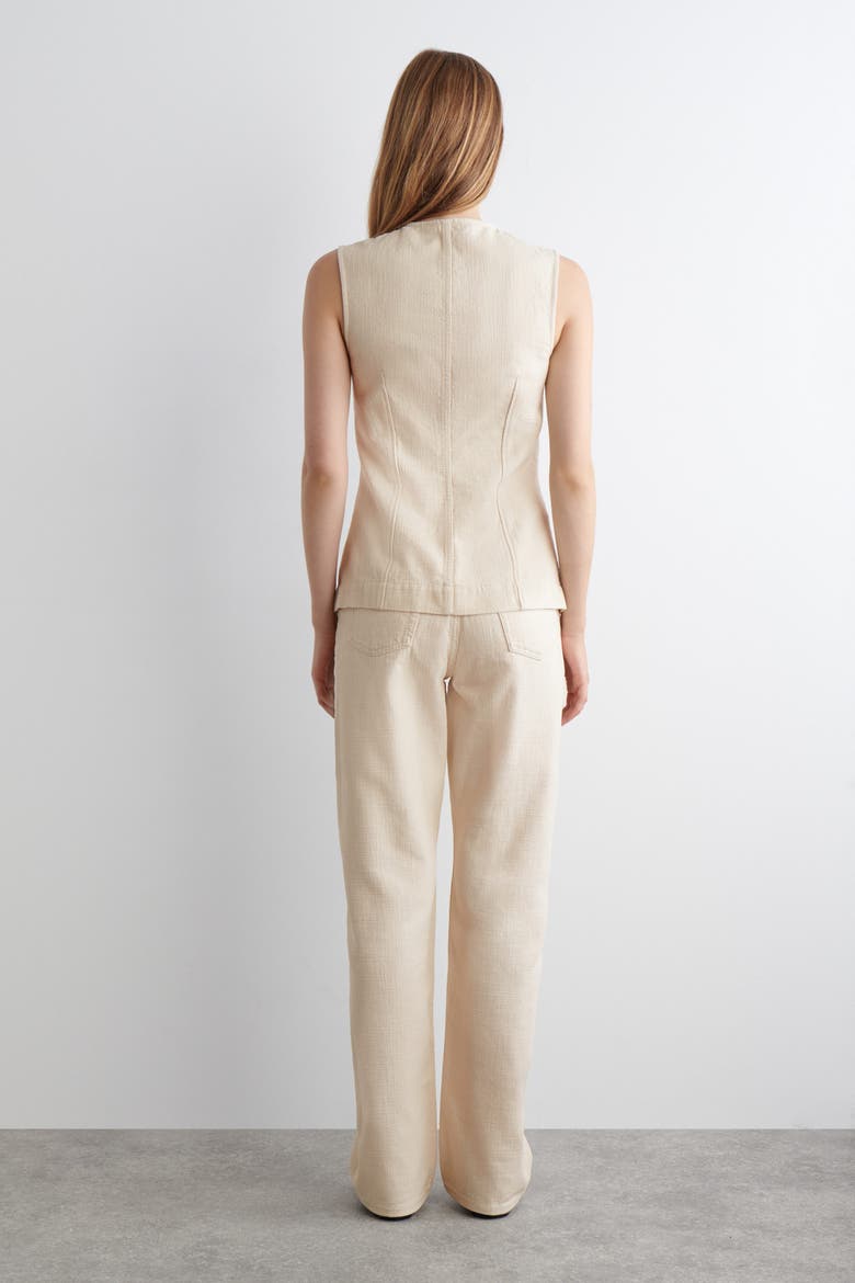 Sleeveless Denim Top, Alternate, color, OFF-WHITE