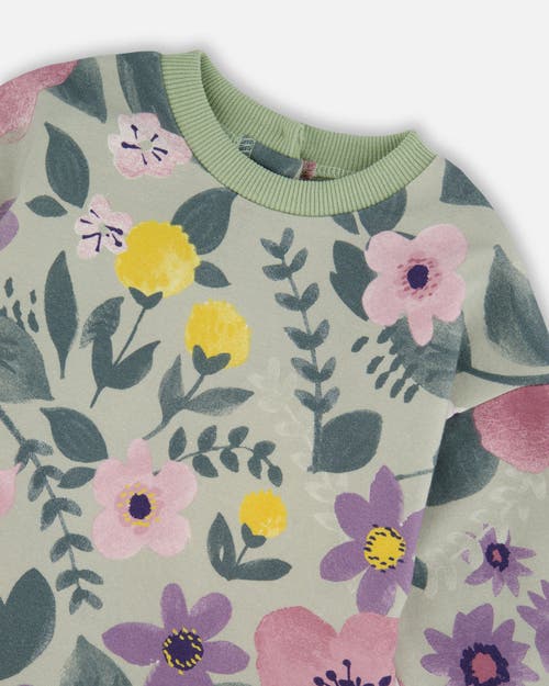 Deux Par Deux Stretch Fleece Dress In Multi