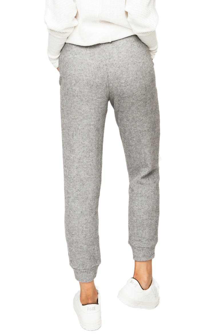 Thermal Knit Pocket Crop Joggers, Alternate, color, HEATHER GREY