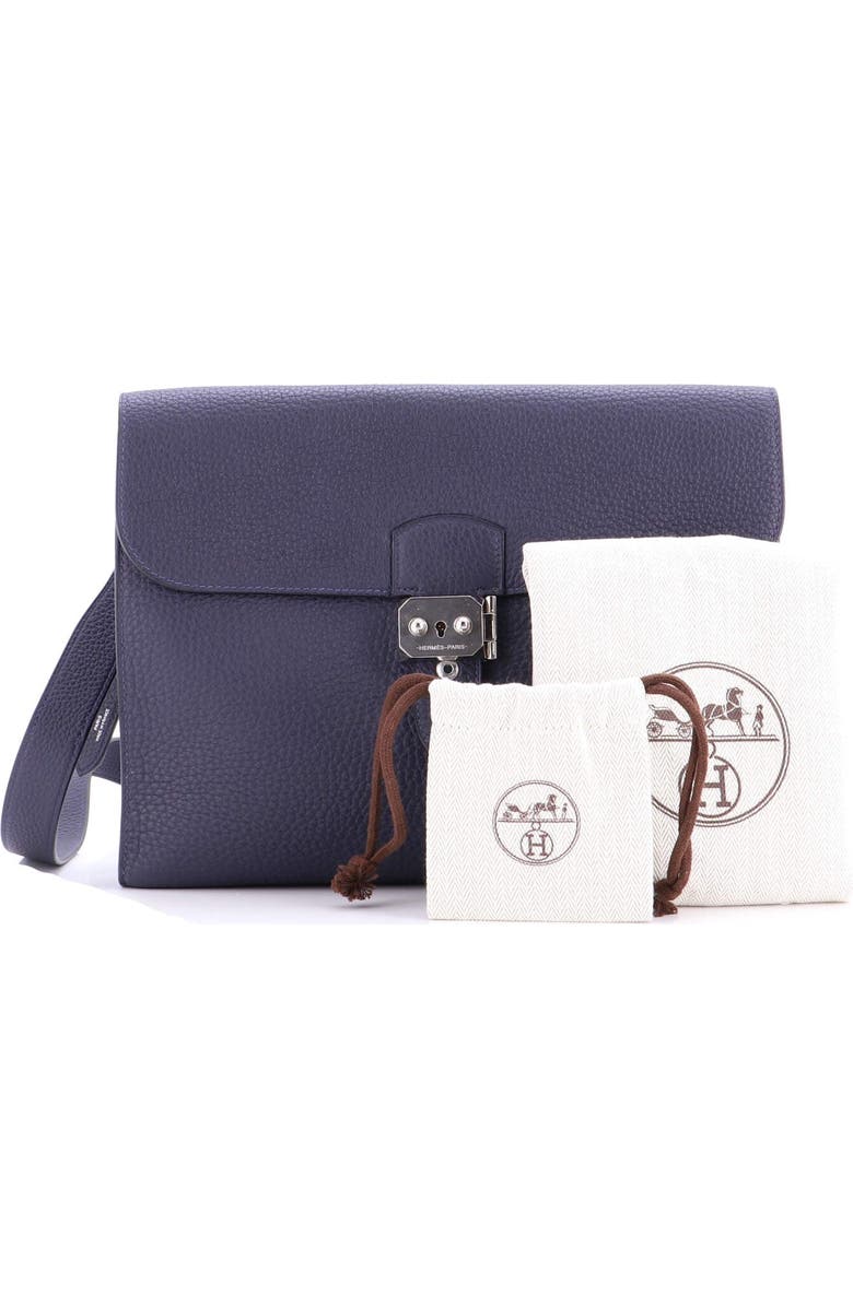 Pre-Owned Hermes Sac a Depeches Messenger Bag Togo 29, Alternate, color, Bleu Nuit