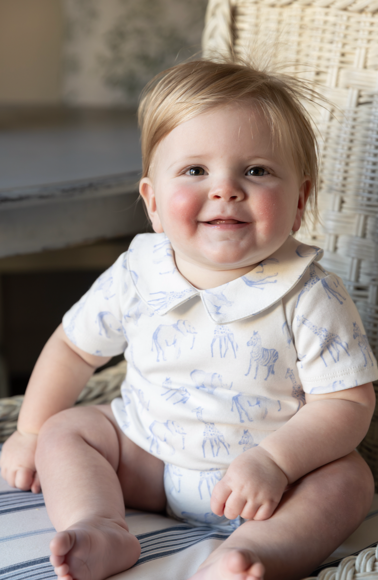 Little Paper Kids Nolan Short Sleeve Bubble, Alternate, color, Animal Cracker