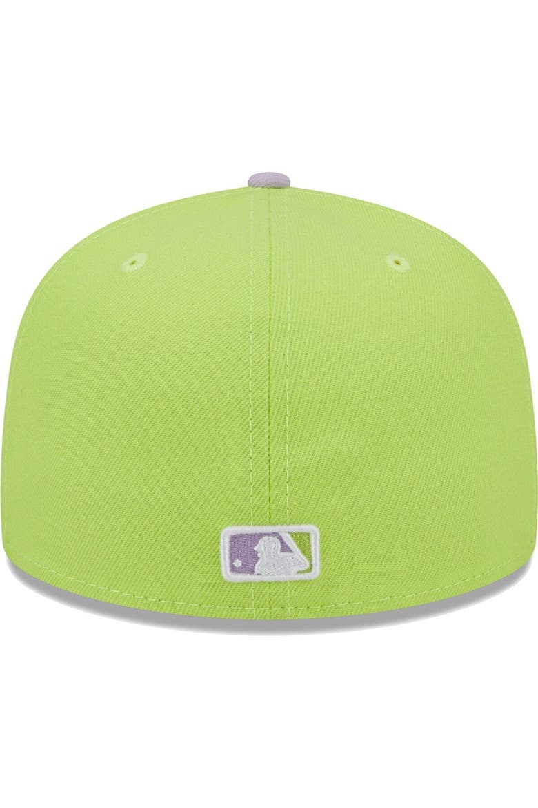 Men's New Era Neon Green/Lavender New York Yankees Spring Color Two-Tone 59FIFTY Fitted Hat, Alternate, color, Neon Green