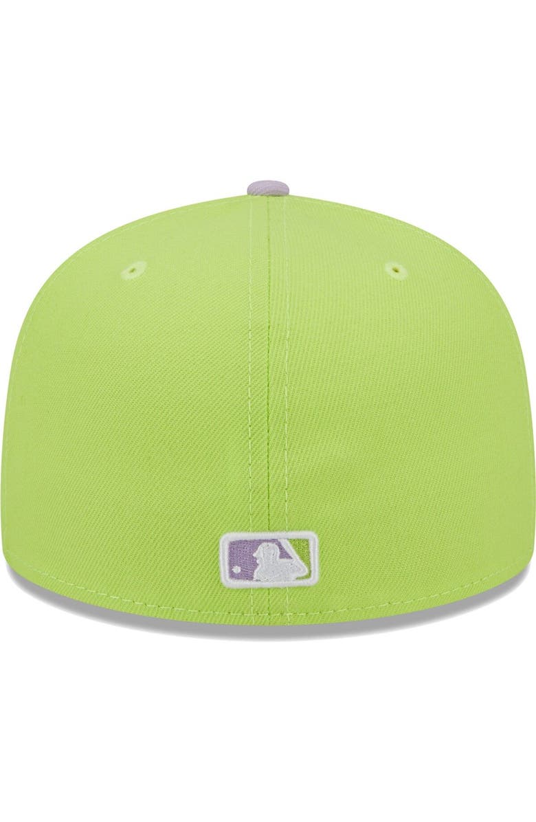 New Era Men's New Era Neon Green/Lavender New York Yankees Spring Color Two-Tone 59FIFTY Fitted Hat, Alternate, color,