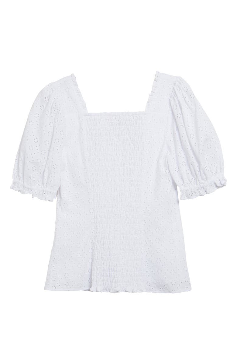 Rachel Parcell Puff Sleeve Eyelet Top, Alternate, color, 