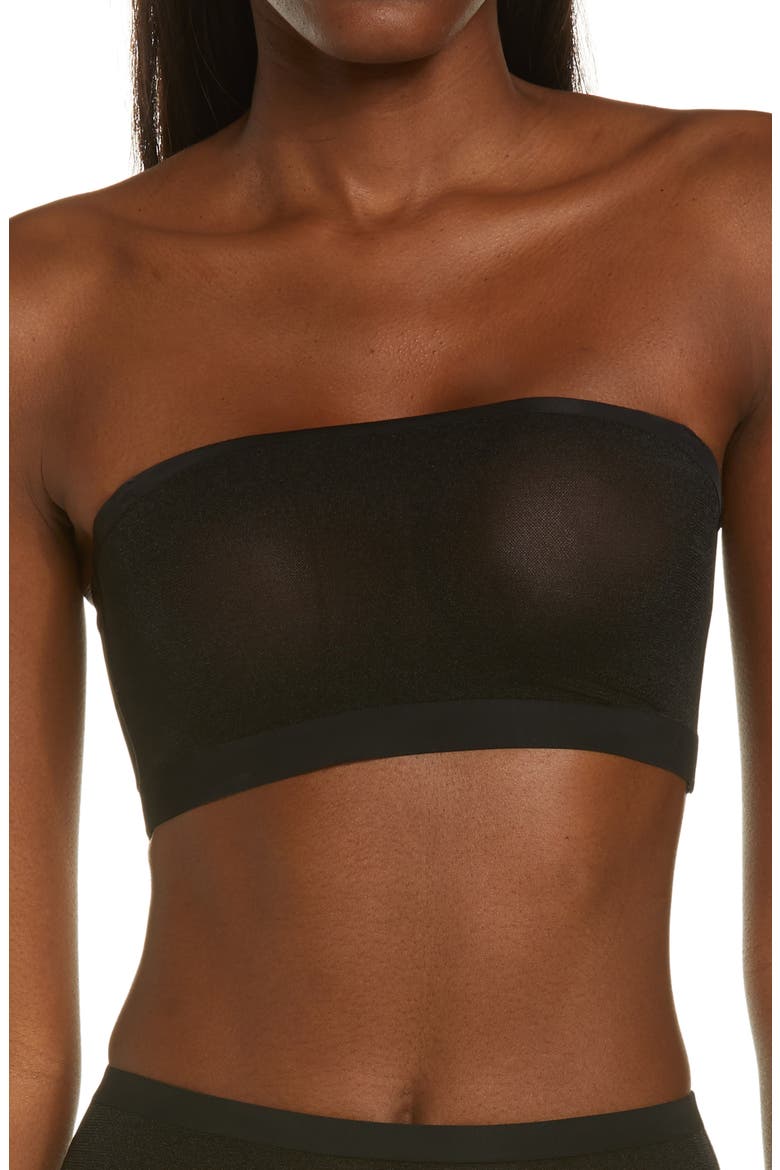 Sheer Sculpt Bandeau Bralette, Main, color, ONYX