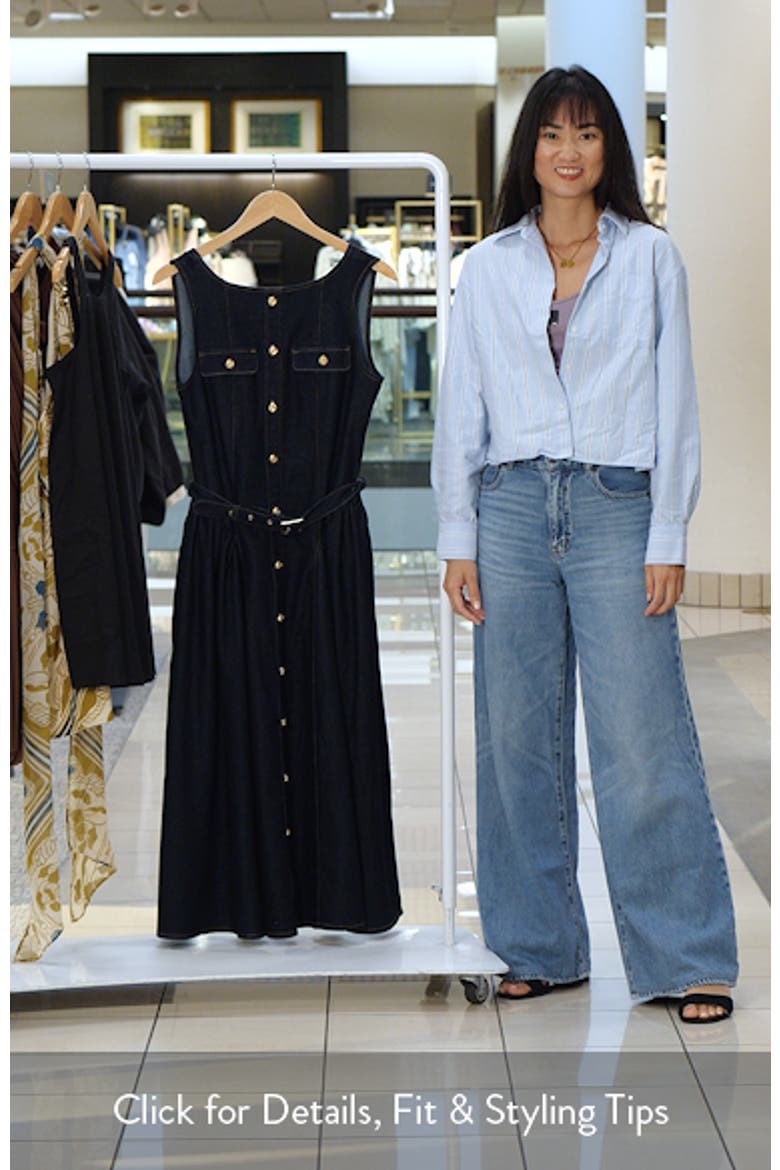 Belted Sleeveless Denim Dress video