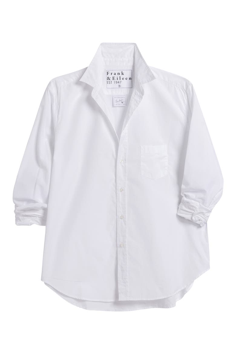 Eileen Relaxed Cotton Button-Up Shirt, Main, color, WHITE
