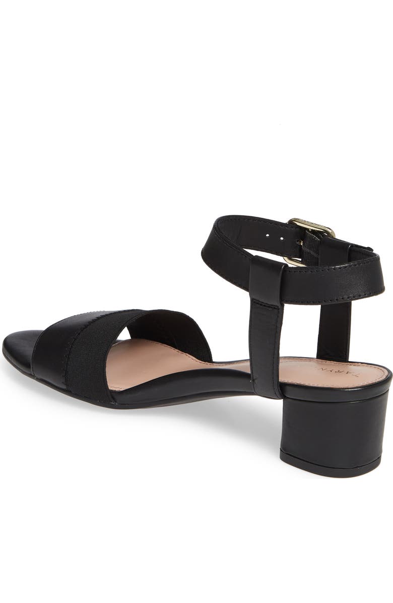Taryn Rose Makena Sandal, Alternate, color, Black Leather