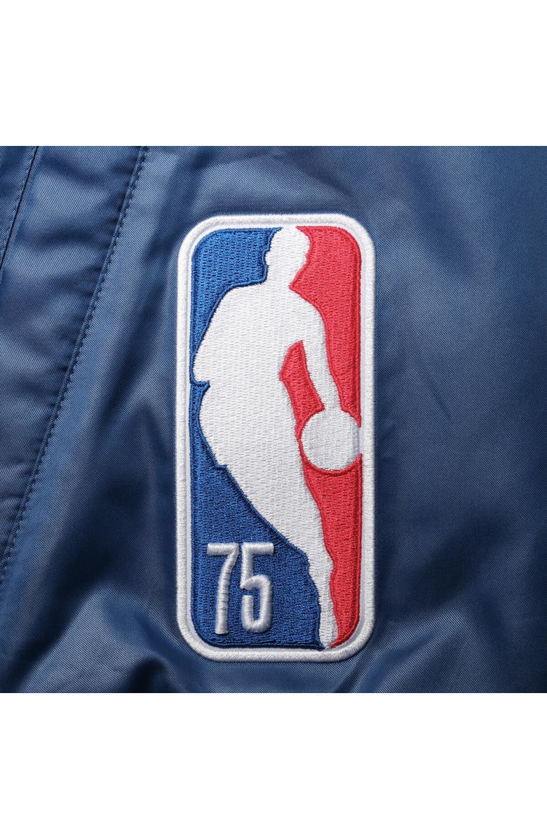 Nike Men's Nike Blue NBA 75th Anniversary Courtside Satin Full-Snap Jacket, Alternate, color,