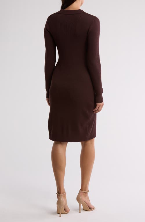 Nanette Lepore Nanette Surplice Sweaterdress In Bitter Chocolate