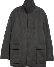 Rick Owens Tower Cotton Canvas Mac Coat