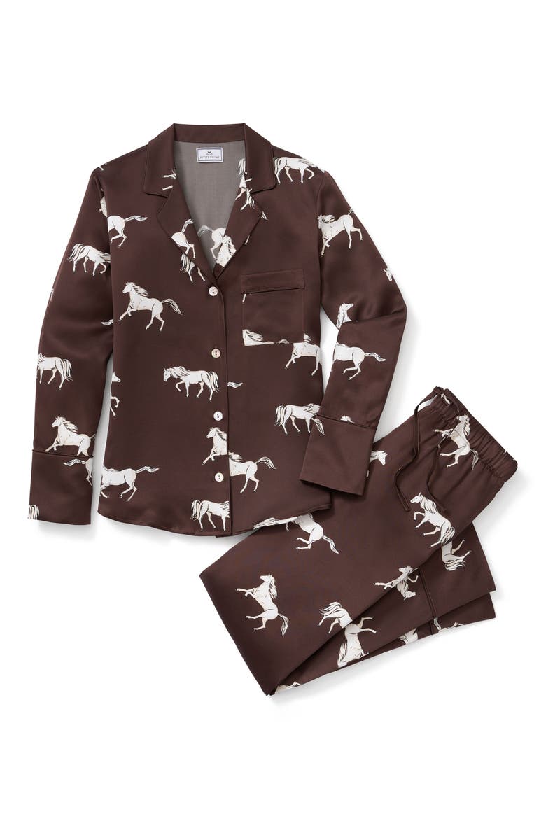 Silk Pajamas, Alternate, color, BROWN