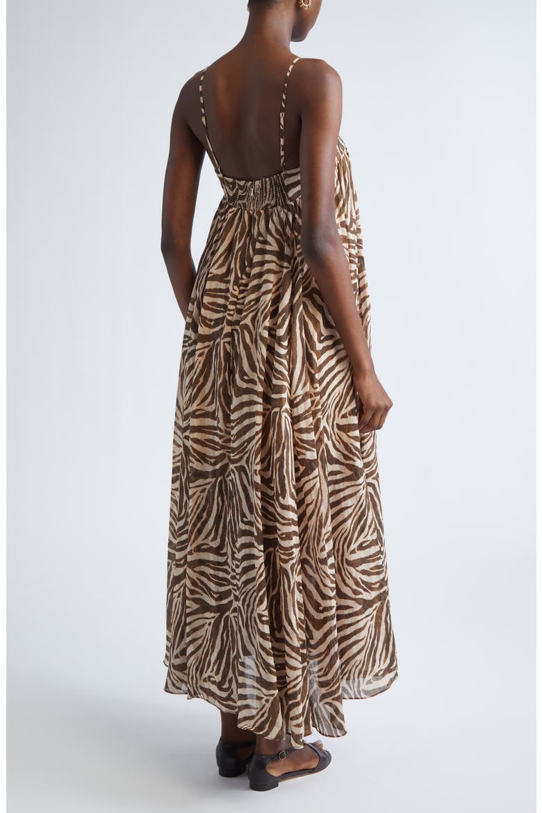 Wanderlust Zebra Stripe Cotton Maxi Dress, Alternate, color, ZEBRA
