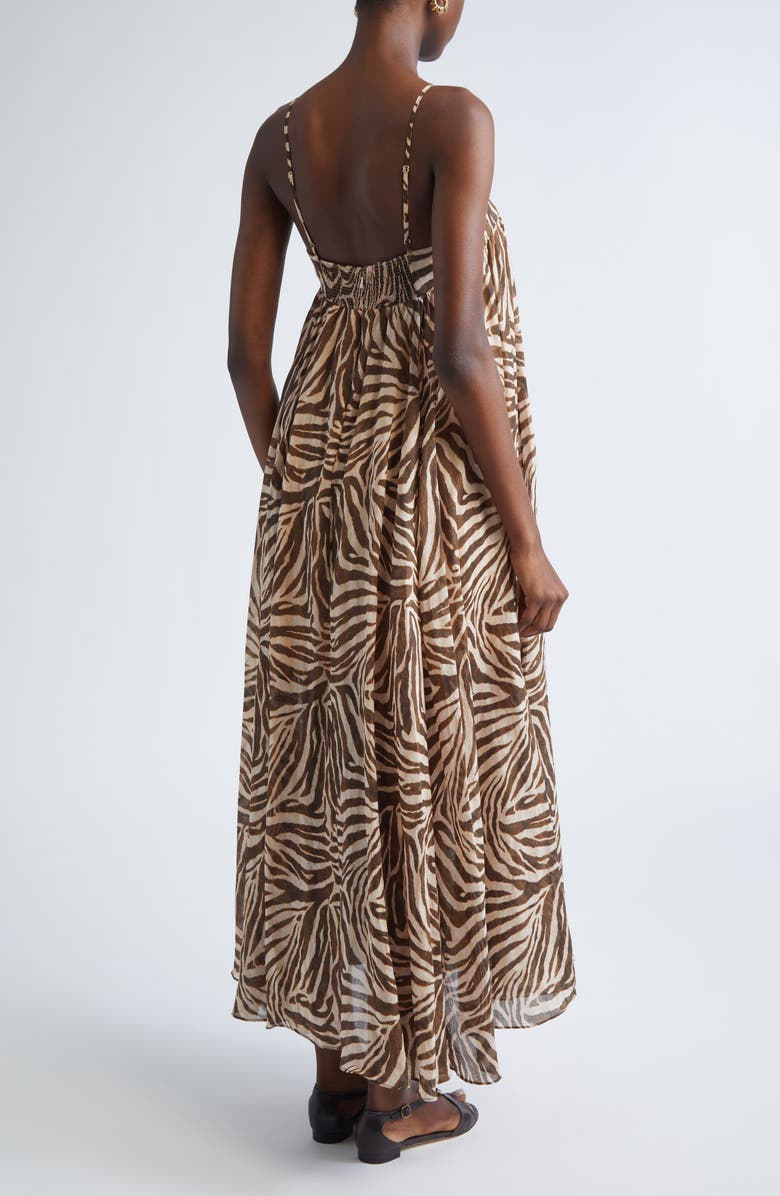 Zimmermann Wanderlust Zebra Stripe Cotton Maxi Dress, Alternate, color, Zebra