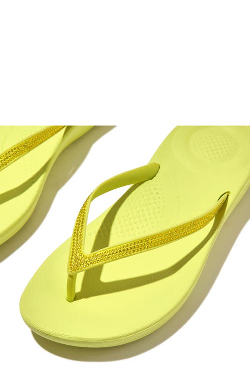 Fitflop Iqushion™ Splash Crystal Flip Flop In Sunny Lime