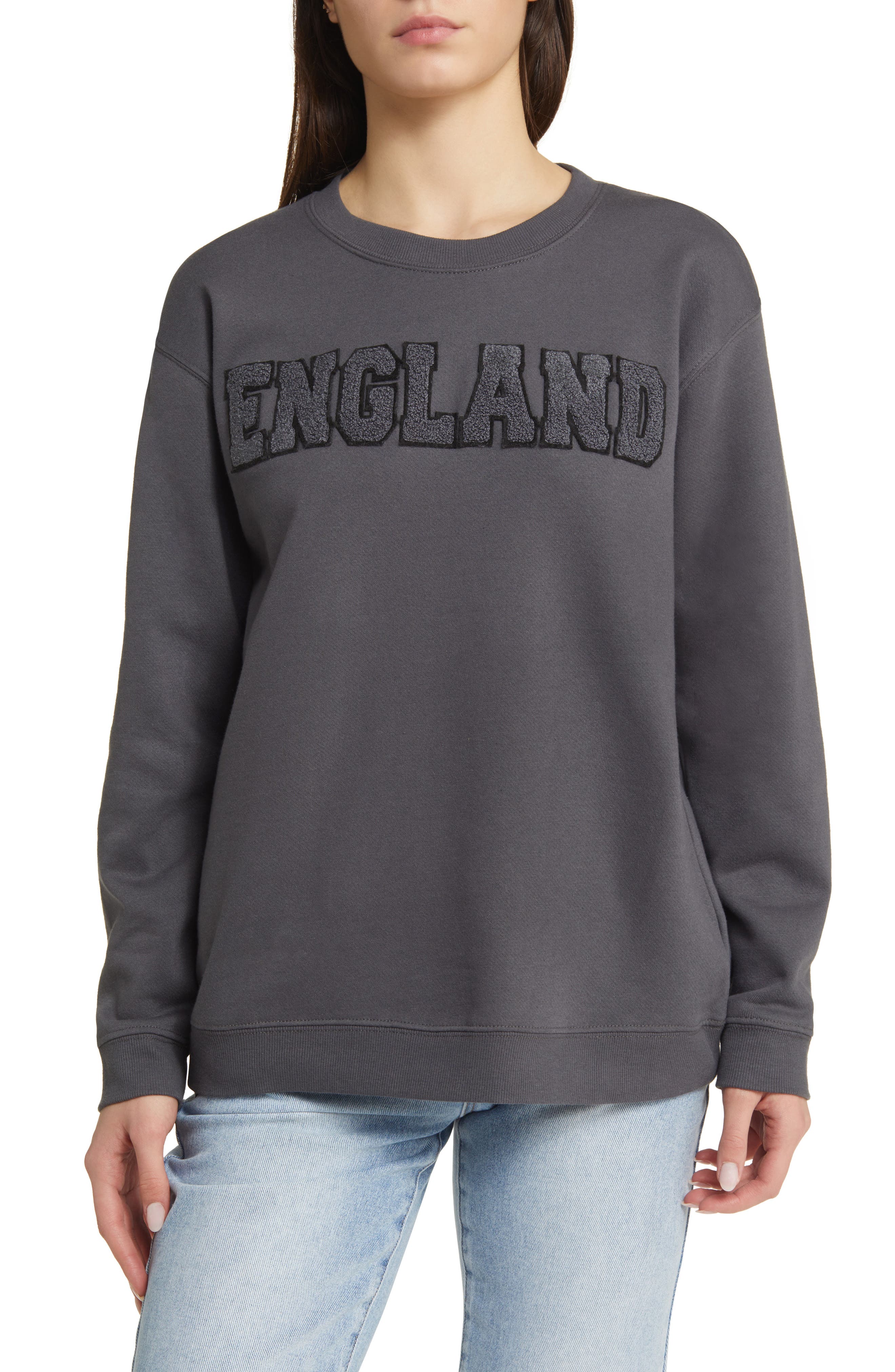 England Patch Cotton Blend Fleece Sweatshirt