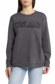 England Patch Cotton Blend Fleece Sweatshirt