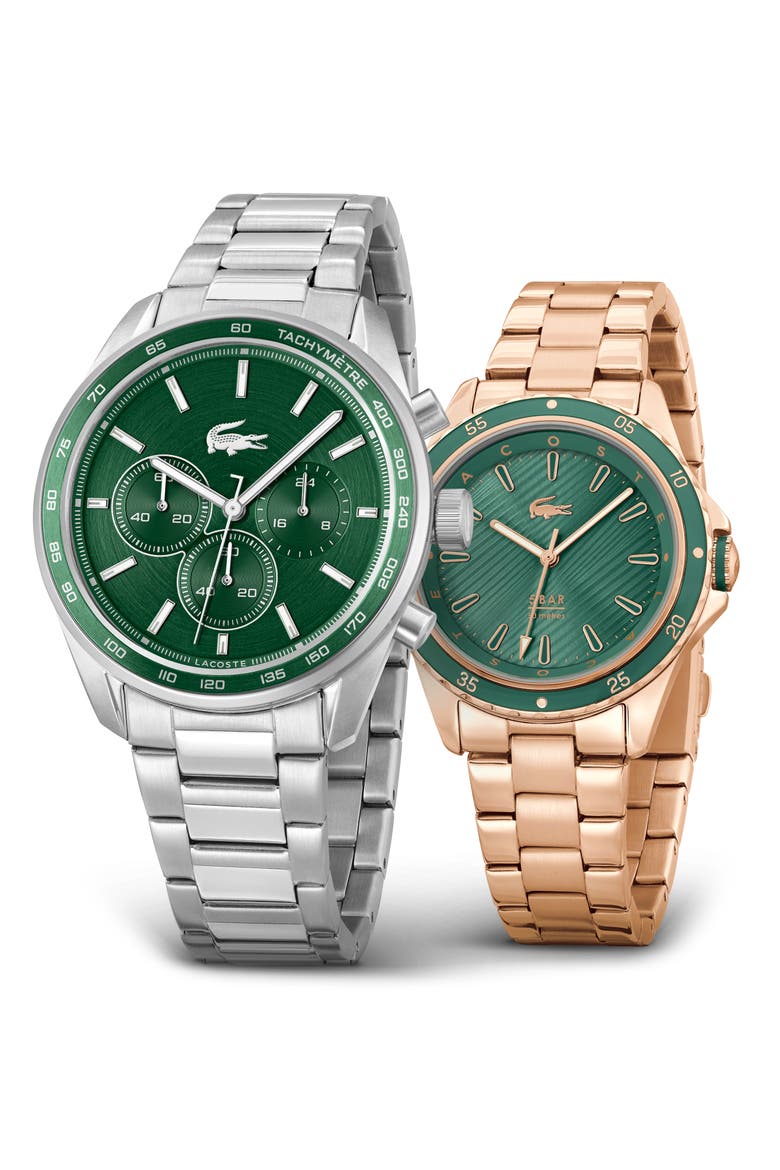 Boston Chronograph Watch, 42mm, Alternate, color, SILVER/ GREEN