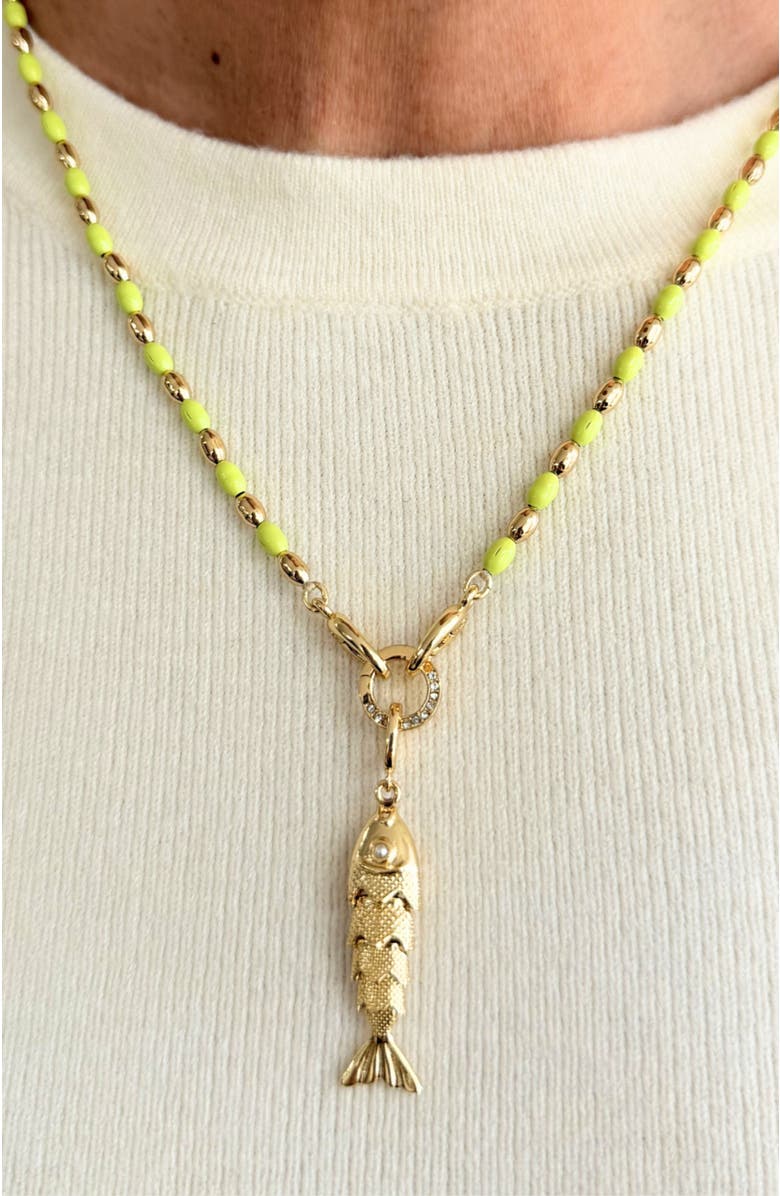 Stella & Dot Lucky Fish Charm, Alternate, color, Gold