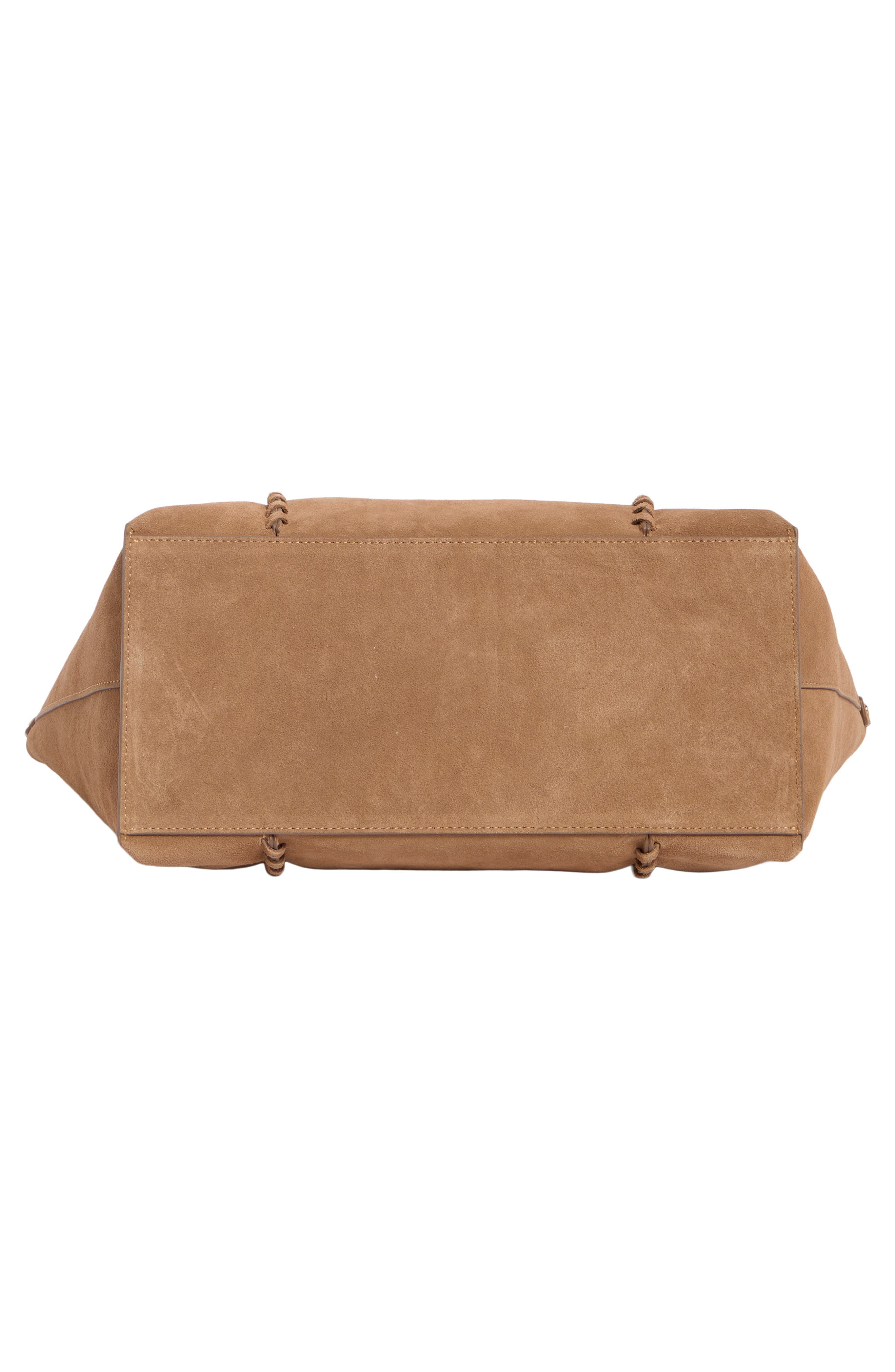 Sylvia Whipstitch Medium Suede Hobo Bag, Alternate, color, TAN